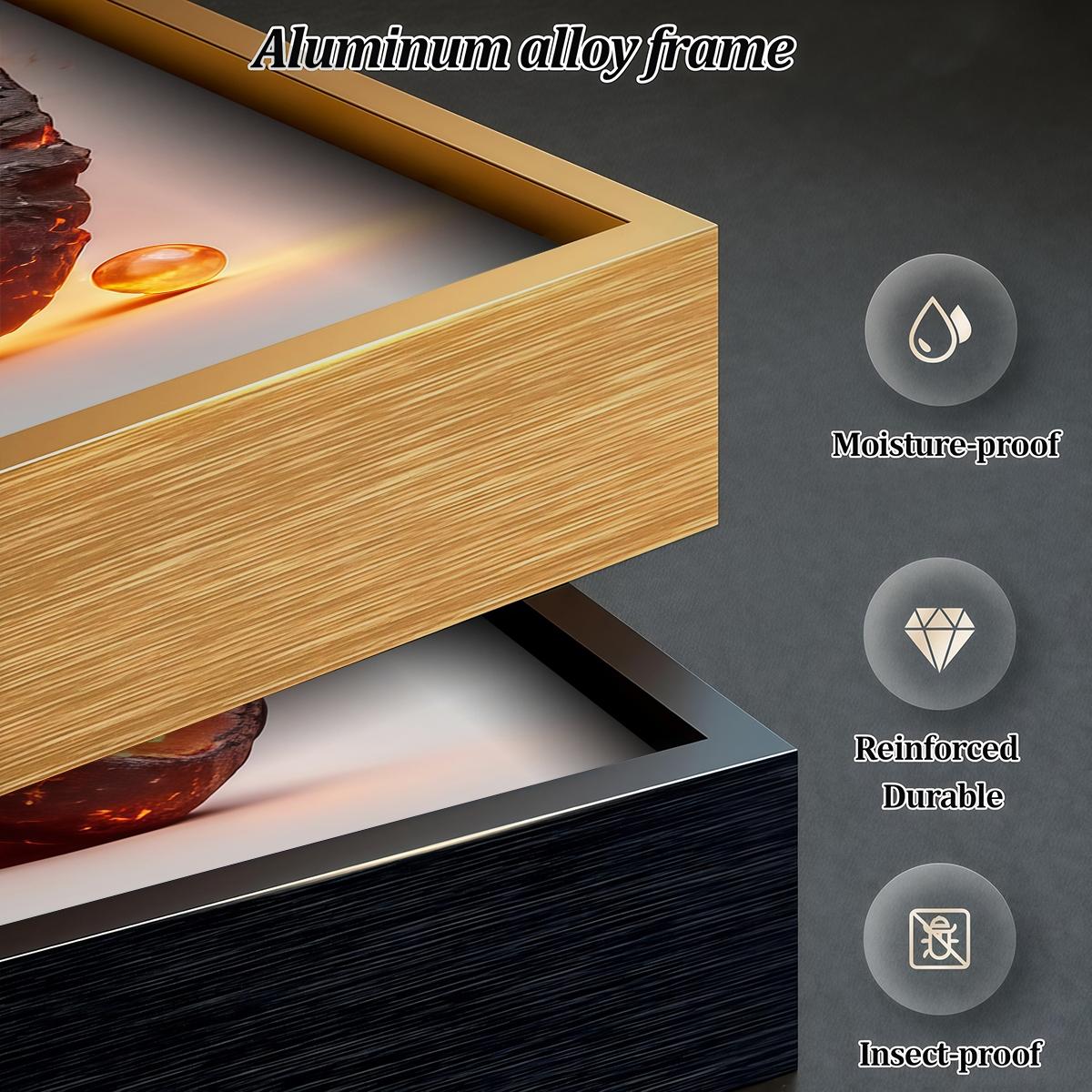 3 Counts Aluminum Alloy Framed Painting, Abstract Lava Flame Sculpture Pictures, Home Decoration For Living Room, Bedroom, Office, Restaurant, Hallway Wall Decor, Odorless Print Artwork, Luxury Perfect Gift For Friends And Family