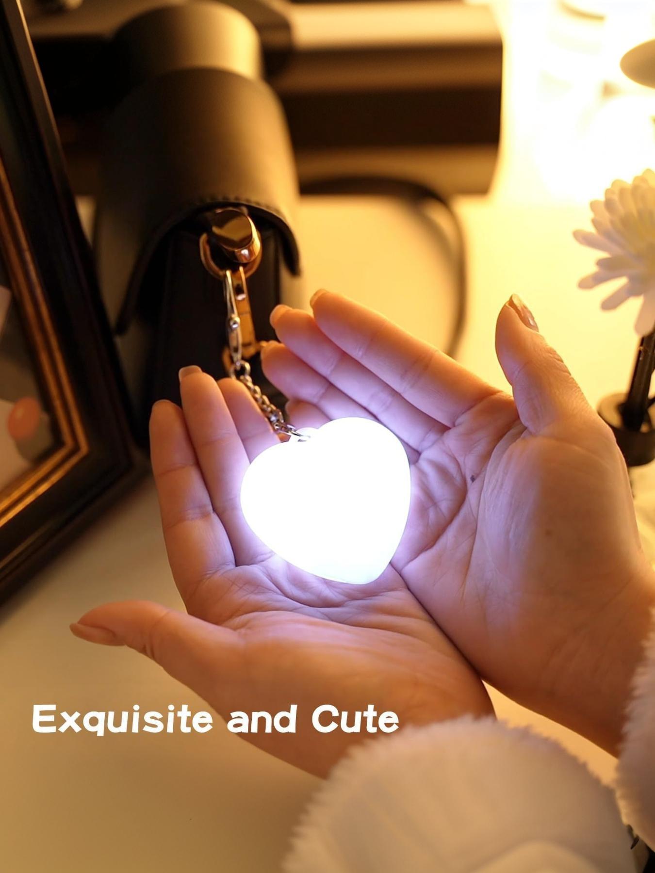 Backpack Keychain Lighting Heart Touch Lamp Rechargeable Type-C Backpack Flashing Light Car Key Pendant