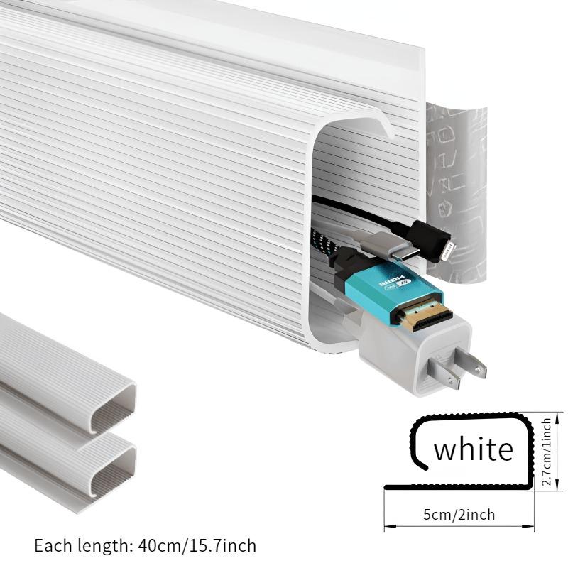 1-2PCS Cable Management Under Desk Kit - Under Desk Cable Management Cord Cover, Cable Hider Cord Management Under Desk Cable Organizer Easyto Install, Cable Hider, Under Desk Cable Organizer, Easy to Install Cord Organizer, Effortless Cable Organization