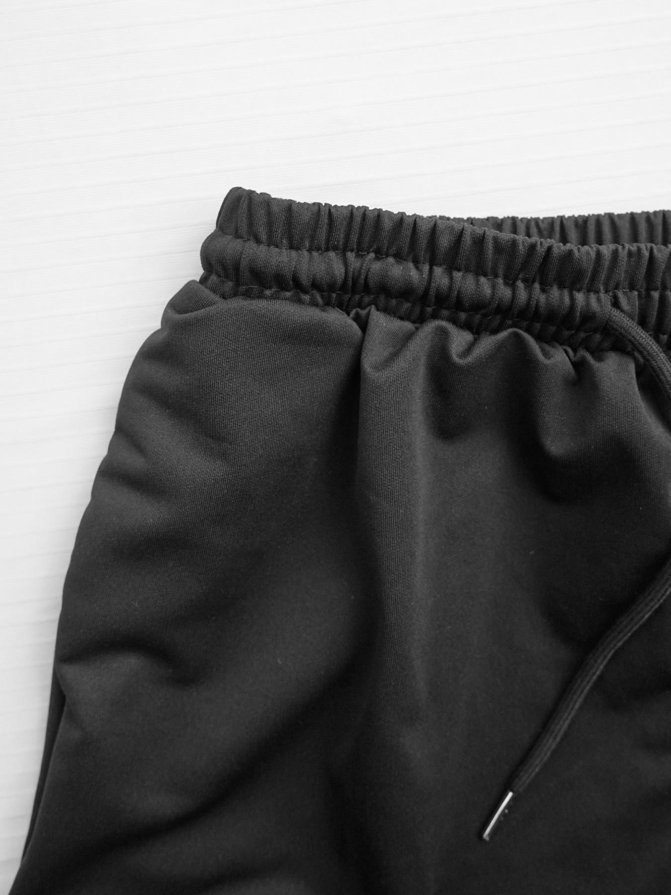 Trendy Black Fitted U-Neck Strap Dress + Draped Wide Leg Floor-Length Pants Streetwear Flirty Girl Style Elastic Waist Comfortable Tall-Look Streetwear Women's Two-Piece Set Outfit