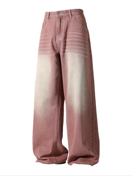 Men's Ombre Print Denim Shorts, Loose Casual Comfy Short Jeans for Summer, Men's Bottoms for Summer