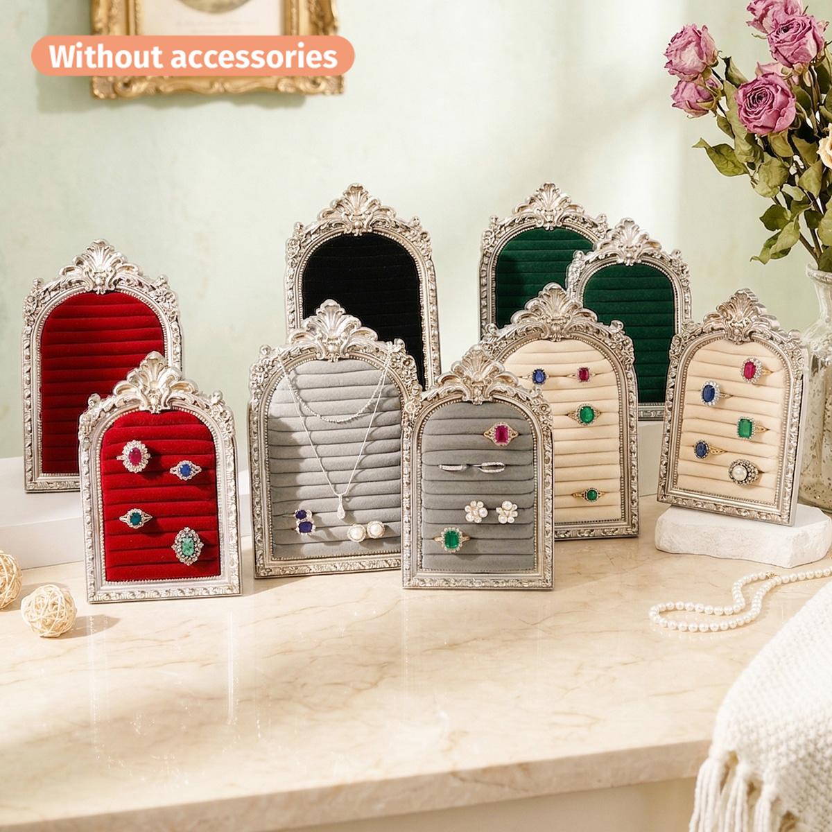 Vintage Silver Color European Style Decorative Jewelry Display Stand, Resin Material, Home Bathroom Decoration, Jewelry Organizer