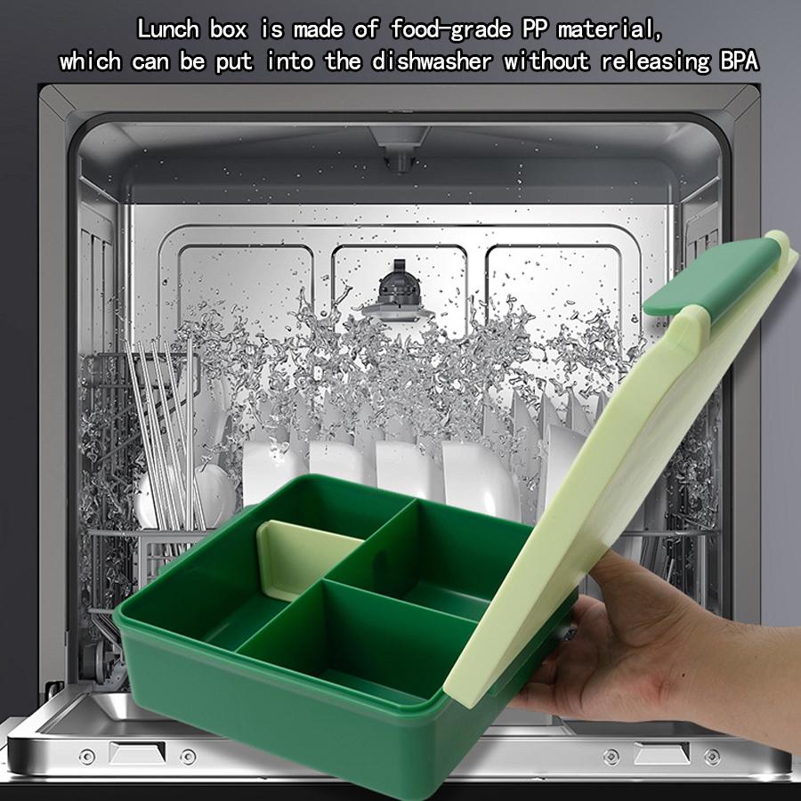 Bento Lunch Box Set for Kids🍗🥦🍓🍰🍲 with 9.5 oz Soup Thermo, Leak-Proof Lunch Containers with 4 Compartment, Kids Thermo Hot Food Jar ，BPA Free ， Utensils for Girl Boy School, Microwave Dishwasher Safe