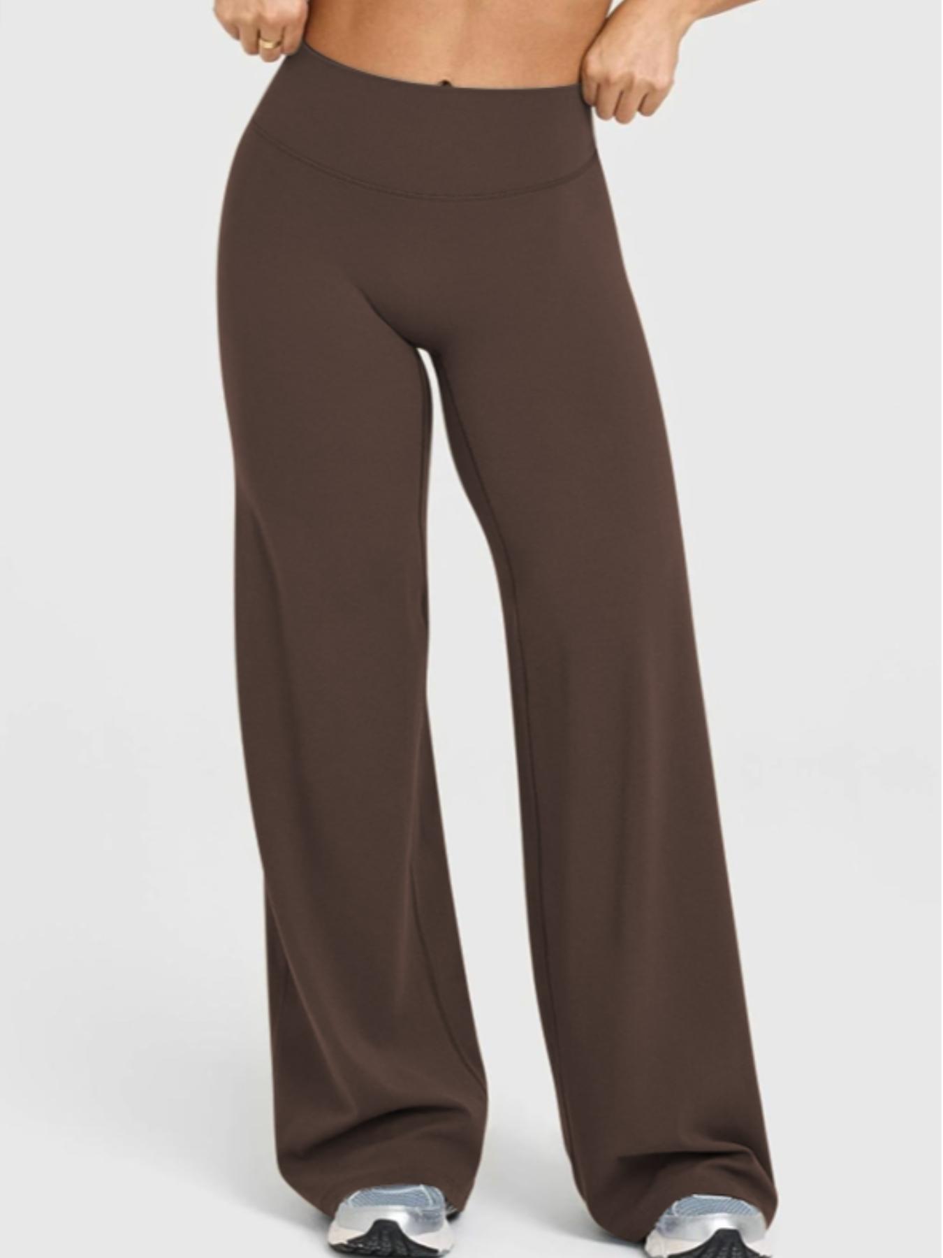 Women's High Waisted Elastic Loose Fit Straight Leg Pants, Butt Lifting Outdoor Casual Pants, Suitable for Yoga and Pilates, Comfortable Daily Wear