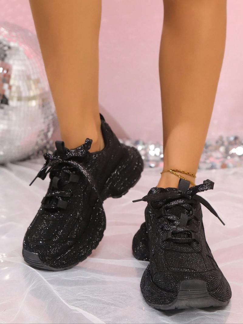 Dazzling Anklet Sneakers, Perfect for Night & Glam Style, Low Top Textile Shoes for All Seasons Dazzling Anklet Sneakers, Perfect for Night & Glam Style, Low Top Textile Shoes for All Seasons