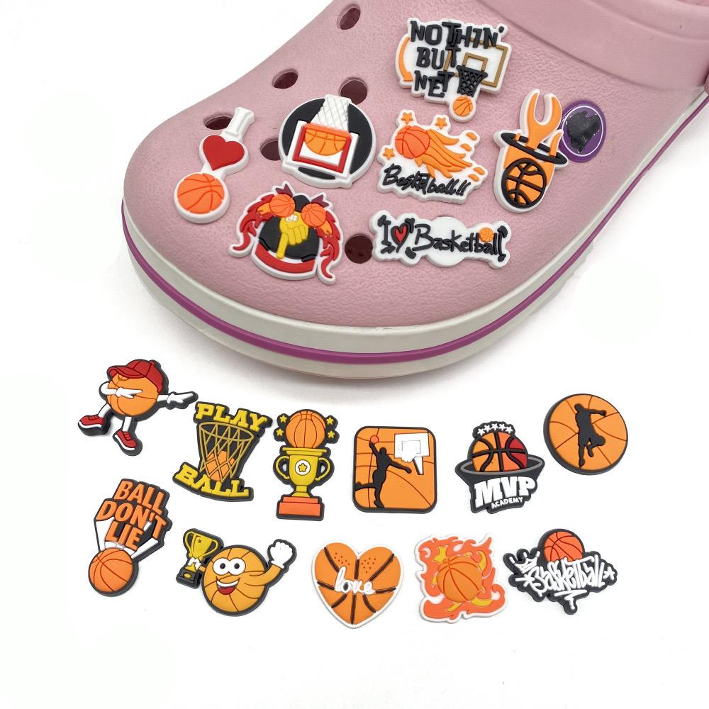 18Piece Basketball Series PVC Shoe Charms For Bubble Slides Clogs Sandals,PVC Shoe Decorations Accessories Buckle For Christmas Birthday Gifts