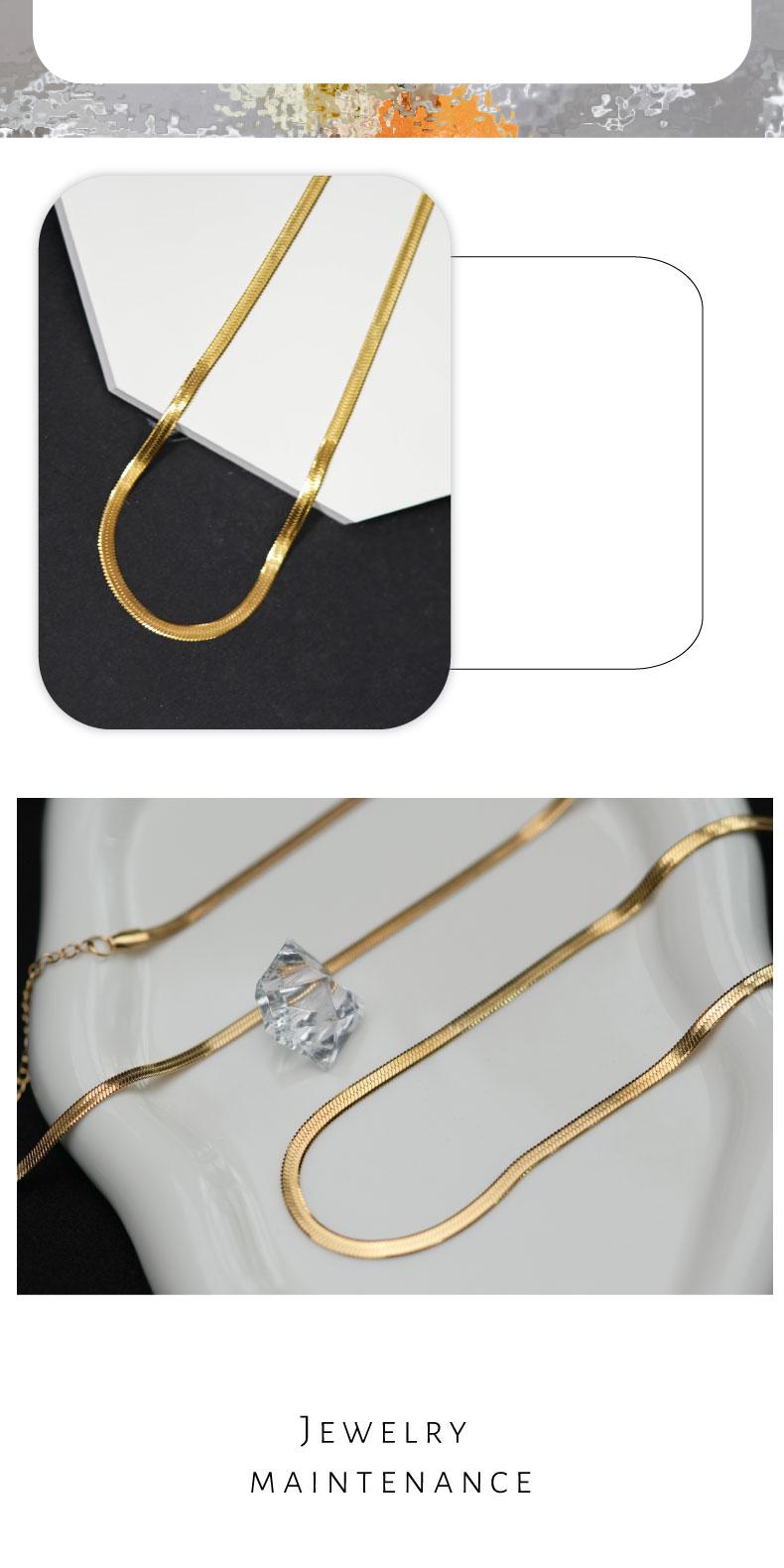 GGIRL 18K Gold Plated Minimalist 3MM Flat Snake Bone Chain - Flexible Herringbone Necklace for Men & Women - Vintage Design Fashion Jewelry Gift for Holiday Haul Christmas Birthdays Anniversaries