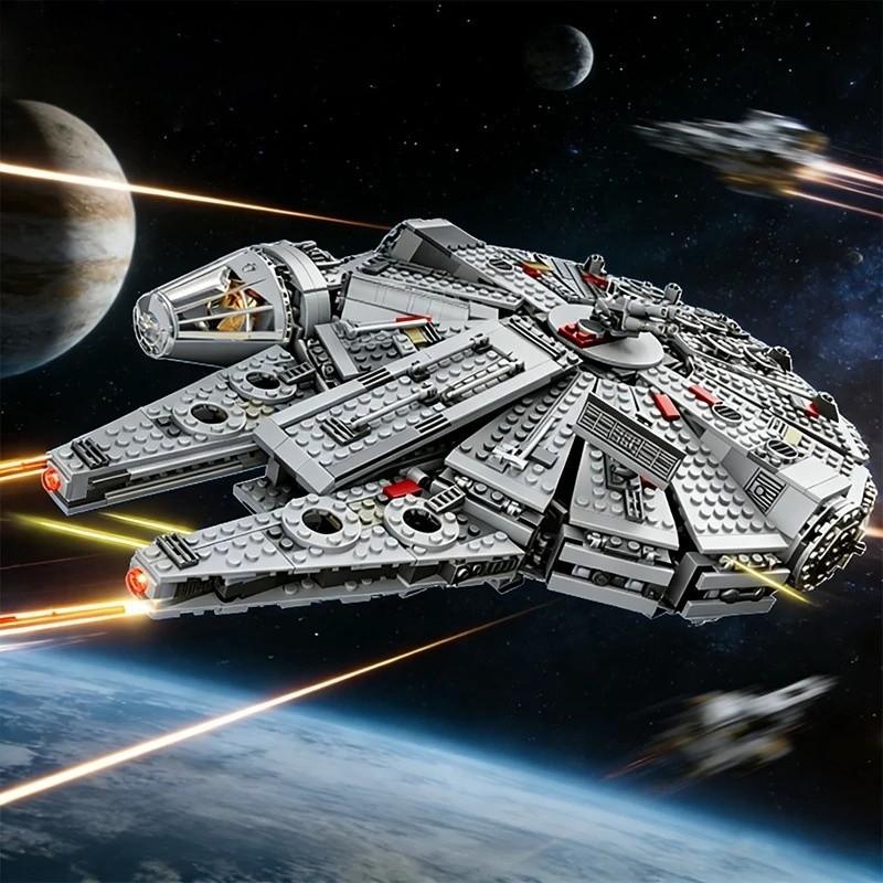1381 Pieces Space Millennium War Ship Set, Falcon Alien Mini Model Kit, Building Blocks Toy for Adults and Kids, Holiday Gift
