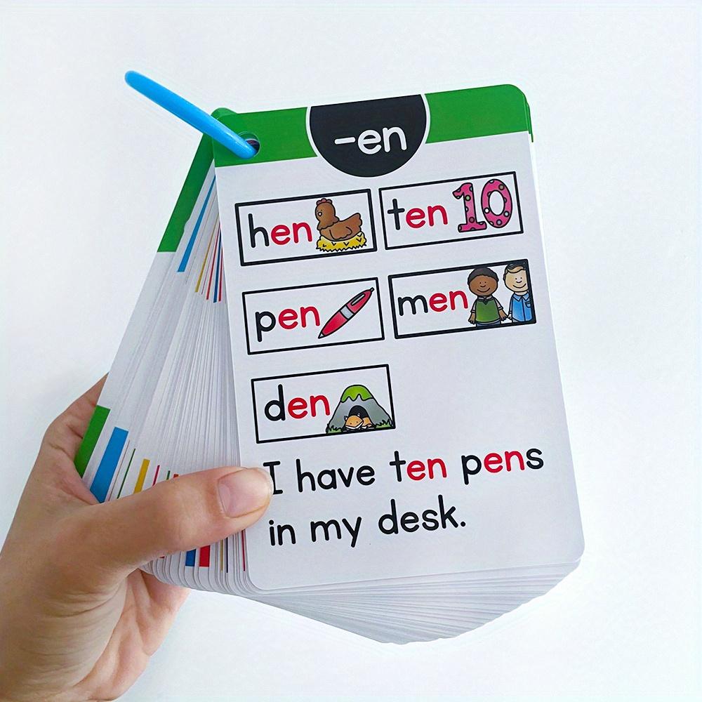 Phonetic Symbol Flashcards - CVC Vocabulary Learning Cards, featuring colorful illustrations, educational cognitive games suitable for teenagers, memory aids, phonetic symbols, English teaching materials, flashcards, and school supplies.