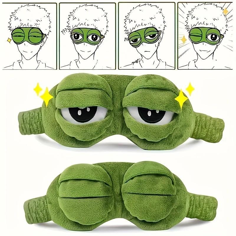 Cute Frog Sleeping Eye Mask for Comfort and Relaxation, Soft Travel Essential for Power Naps and Rest, Perfect for Eye Care