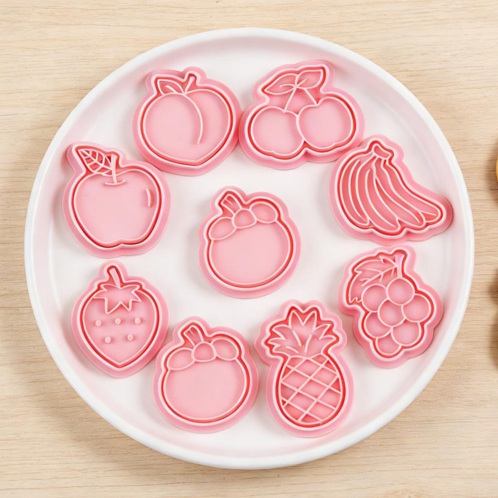 8-Piece Fruit Cookie Cutter Set, Cookie Cutter Stamps, Fondant Baking Tools, Baking Utensils Supplies, Royal Icing Cookie Cutters, Cookie Molds and Embossing Machine, For Baking Cookies, Pastries, Biscuits, Cake Decorations, Baking Supplies Kit