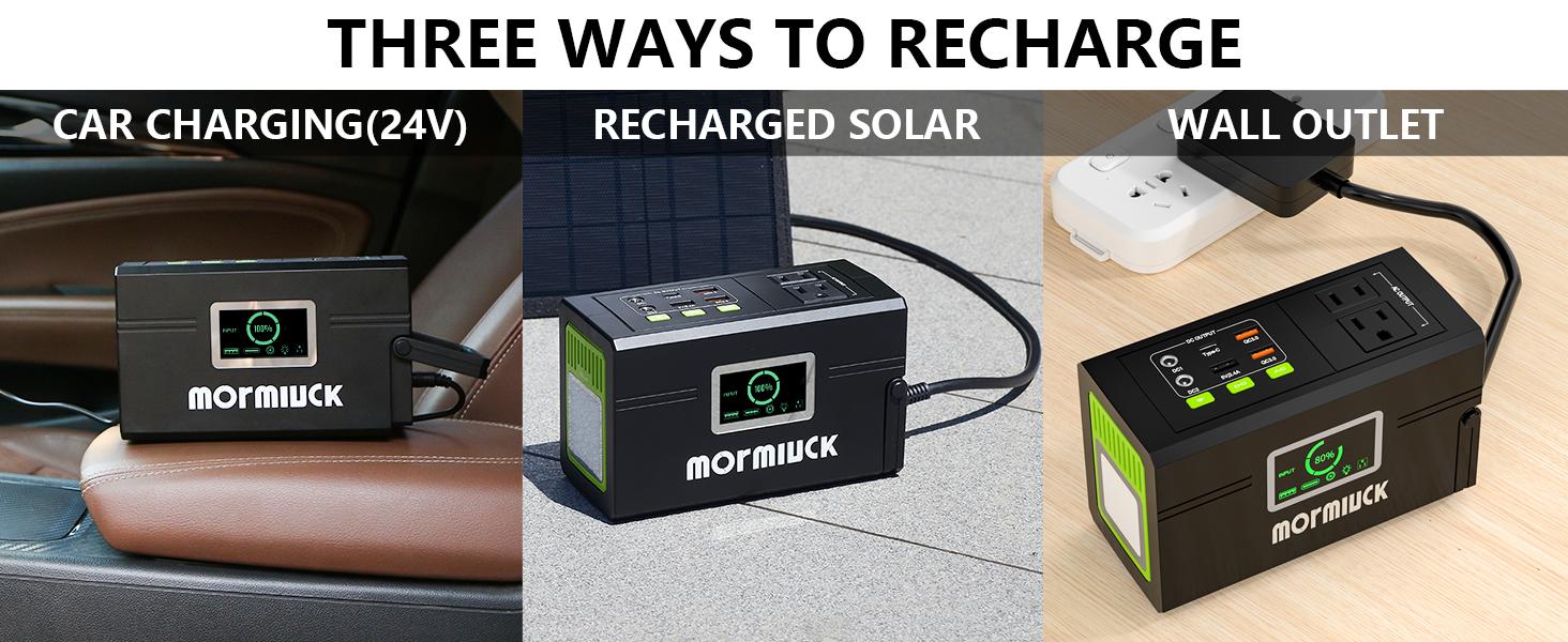 Mormluck Portable power bank, with USB Ports, Multiple Sockets and Led Light, For IPhone,Laptops lpads, Cameras,Camping and Emergency Use,  solar digital  display charger power bank