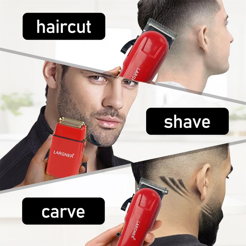 4 in 1 Electric Hair Trimmer Kit, 1 Set Rechargeable Hair Clipper Set, Professional Hair Cutting Grooming Kit for Men, Hair Beard Trimmer