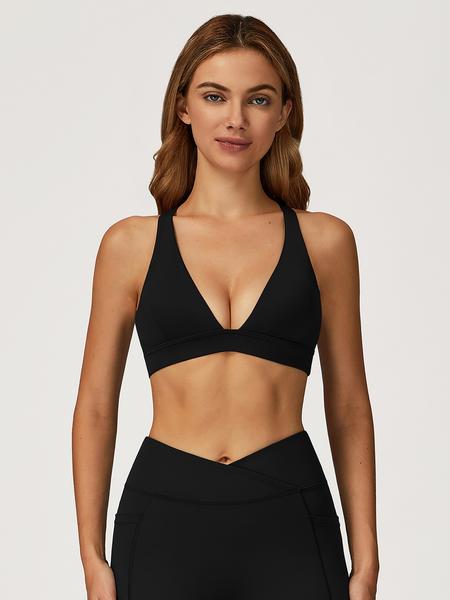 Women's High-Impact Sports Bra, Cross Back Design, Breathable & Comfortable, Ideal for Running & Gym Workouts, Ladies Fitness Apparel, Wireless Sports Bras