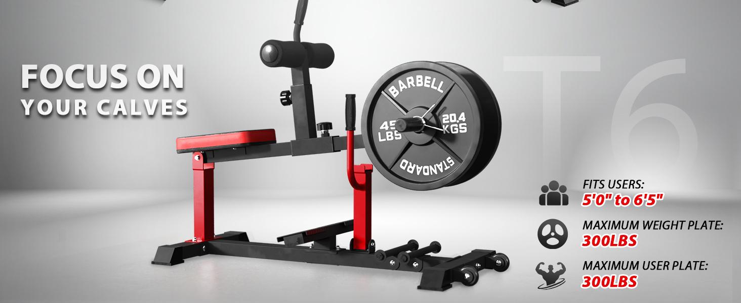 Calf Raise Machine, Adjustable Seated Calf Machine, Calf Workout Machine with Band Pegs, Calf Exercise Leg Training Machine Home Gym Fitness Equipment Muscle Activation Ergonomic Design Maximum Assembled Dimension Balance SpringStatements