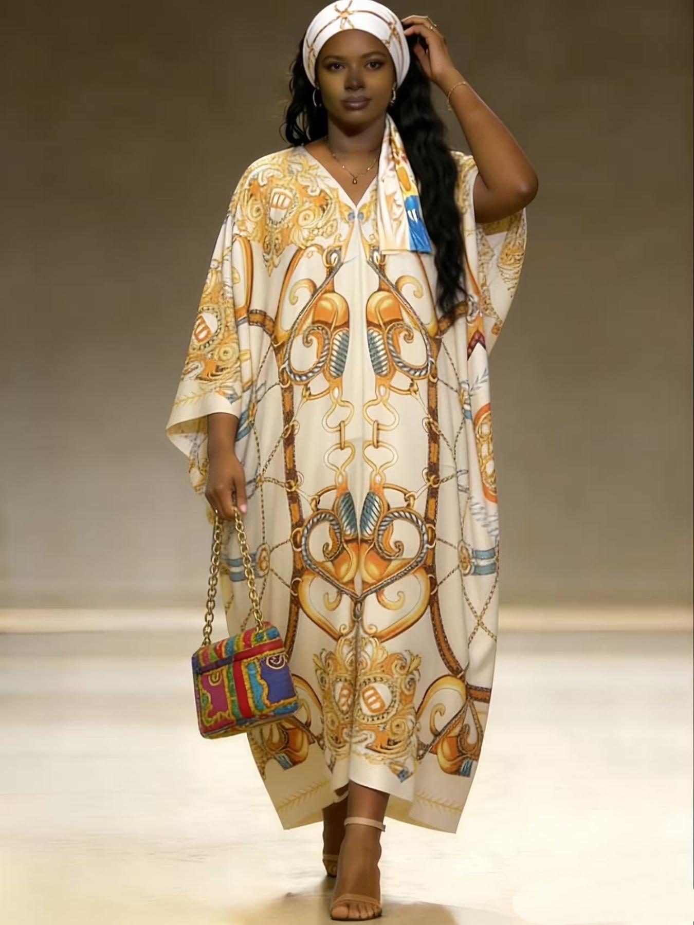 2-piece set woman‘ s Boho Kaftan Beach Cover Up  – Oversized Maxi Dress Beachwear for Summer Vacation & Resort Wear ✨