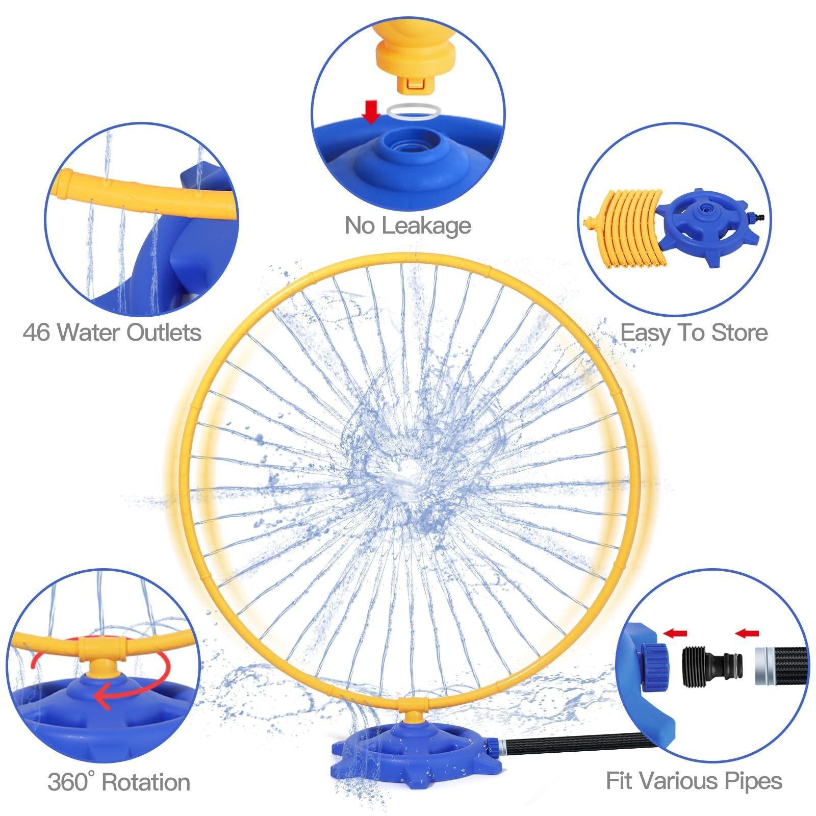 Water Sprinkler for Kids, 360 Degree Rotating Outdoor Water Toy, Garden Beach Sprinkler, Kids Bath Play Toy, Birthday Gifts, Fun and Interactive