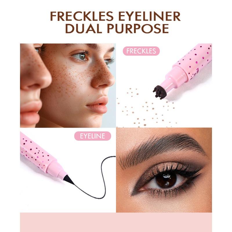 PAGE VINE Natural Freckle Pen Double Head Eyeliner Long Lasting Easy Coloring Makeup Freckle Eyeliner