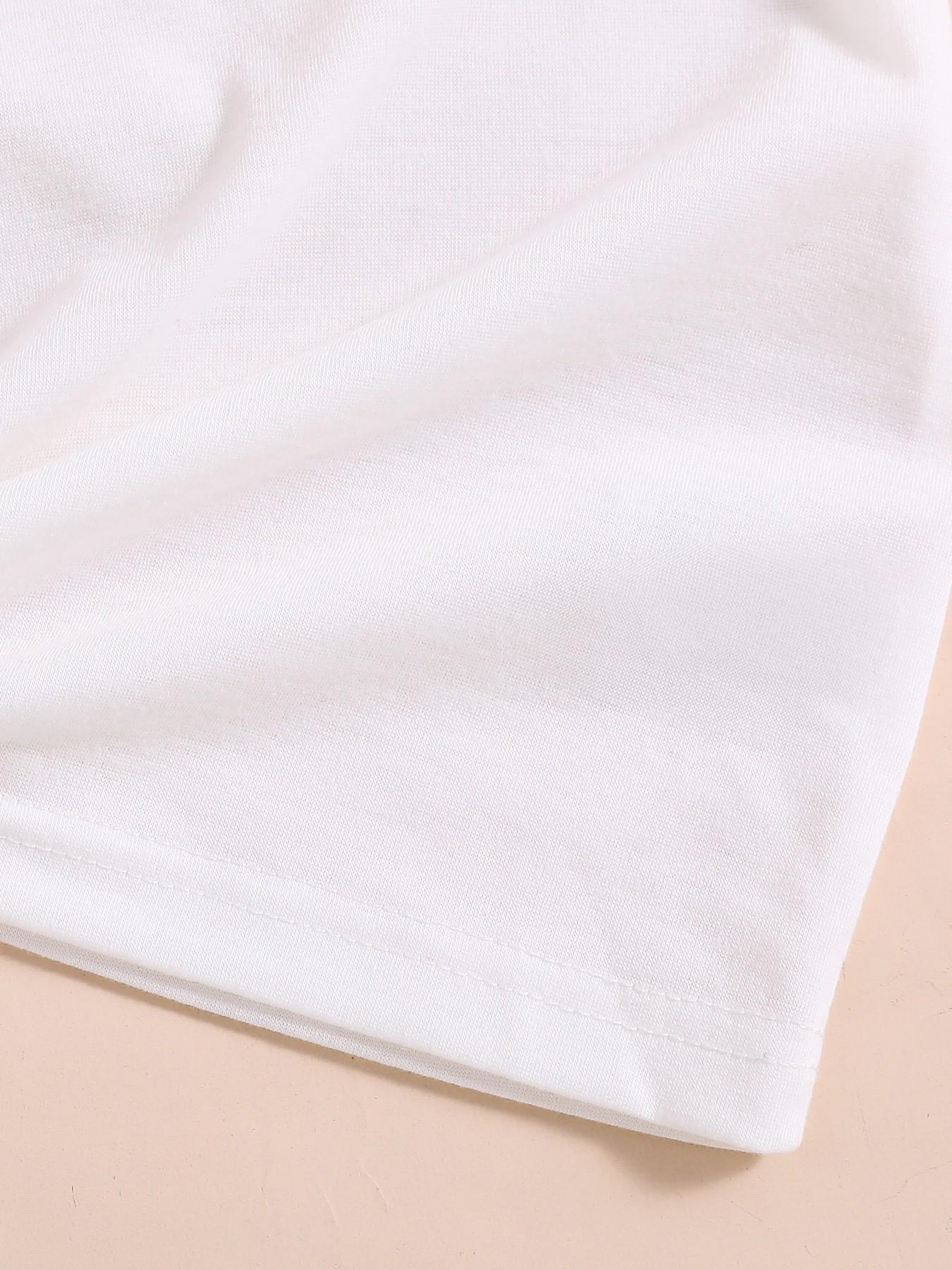 Fashion Two-Piece Set for Girls, Ballerina Cappuccina Print T-Shirt + Denim Shorts, Summer for Kids, Casual Slim Fit Suit