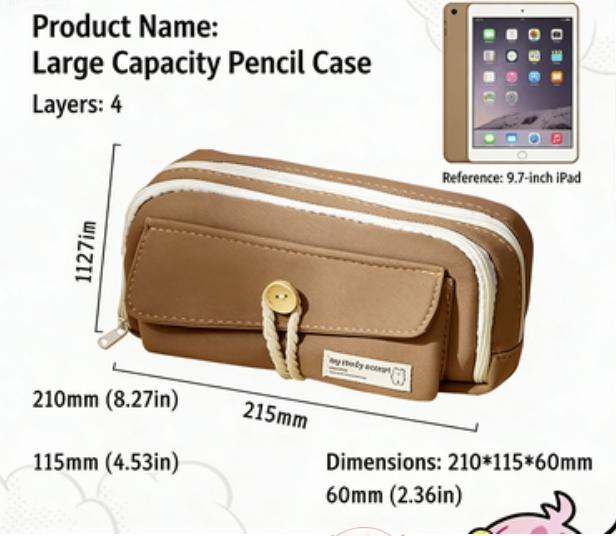 Rattan Button Pen Pouch, Durable Rattan Material, Secure Closure Design, Ideal for Office & School Use, Stylish Storage Solution