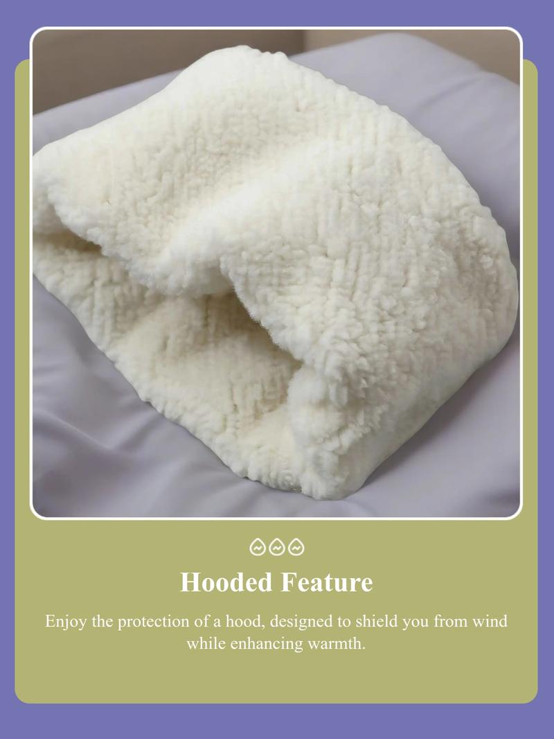 St. Jude Thaddeus Print Fleece Hooded Jacket, Winter Warm Windproof Skin-Friendly Thick Sweatshirt, Long Sleeve Casual H-Type Cartoon Pattern, Heavyweight Fleece Hoodie