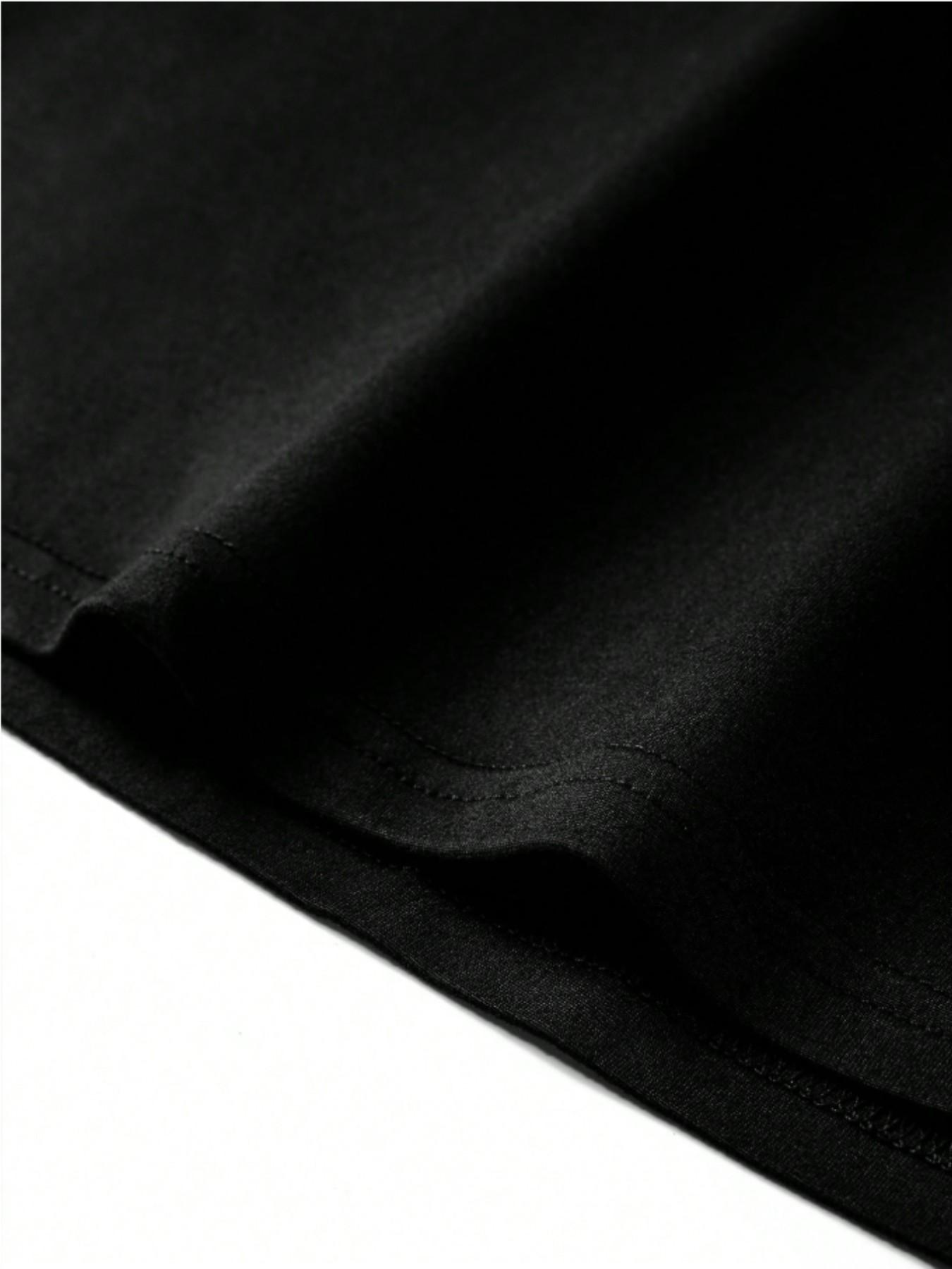 Men's Casual Street Style 67 Number Print Short Sleeve T-Shirt, Slim-Fitting, All over Print, Summer Wear, No Zipper, No Button