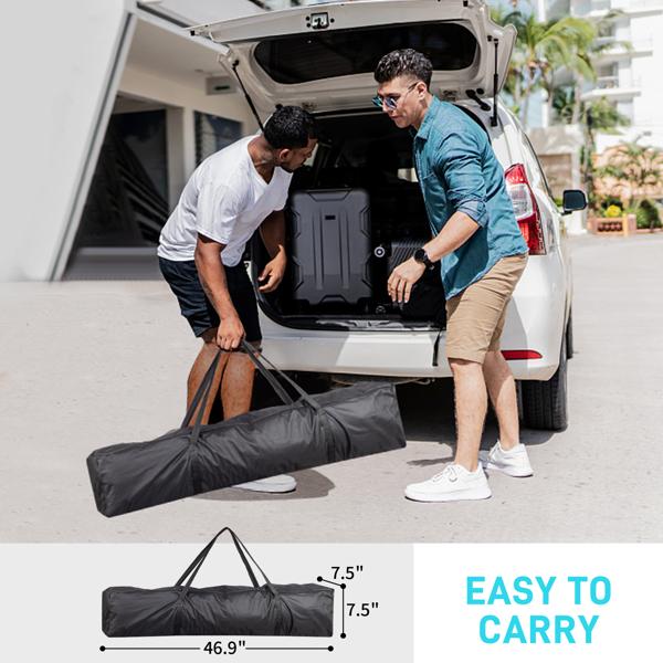 6.5X6.5FT Two Doors & Two Windows Practical Waterproof Right-Angle Folding Tent Lake blue