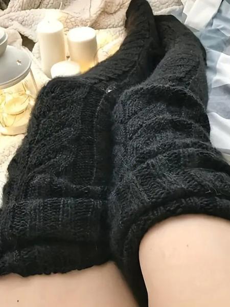 Women's Knitted Thigh-High Socks, Warm & Comfortable Knee High Stockings, Long Winter Socks for Women, Cozy Daily Wear Accessories, Thighhighs Women's Knitted Thigh-High Socks, Warm & Comfortable Knee High Stockings, Long Winter Socks for Women, Cozy Daily Wear Accessories, Thighhighs