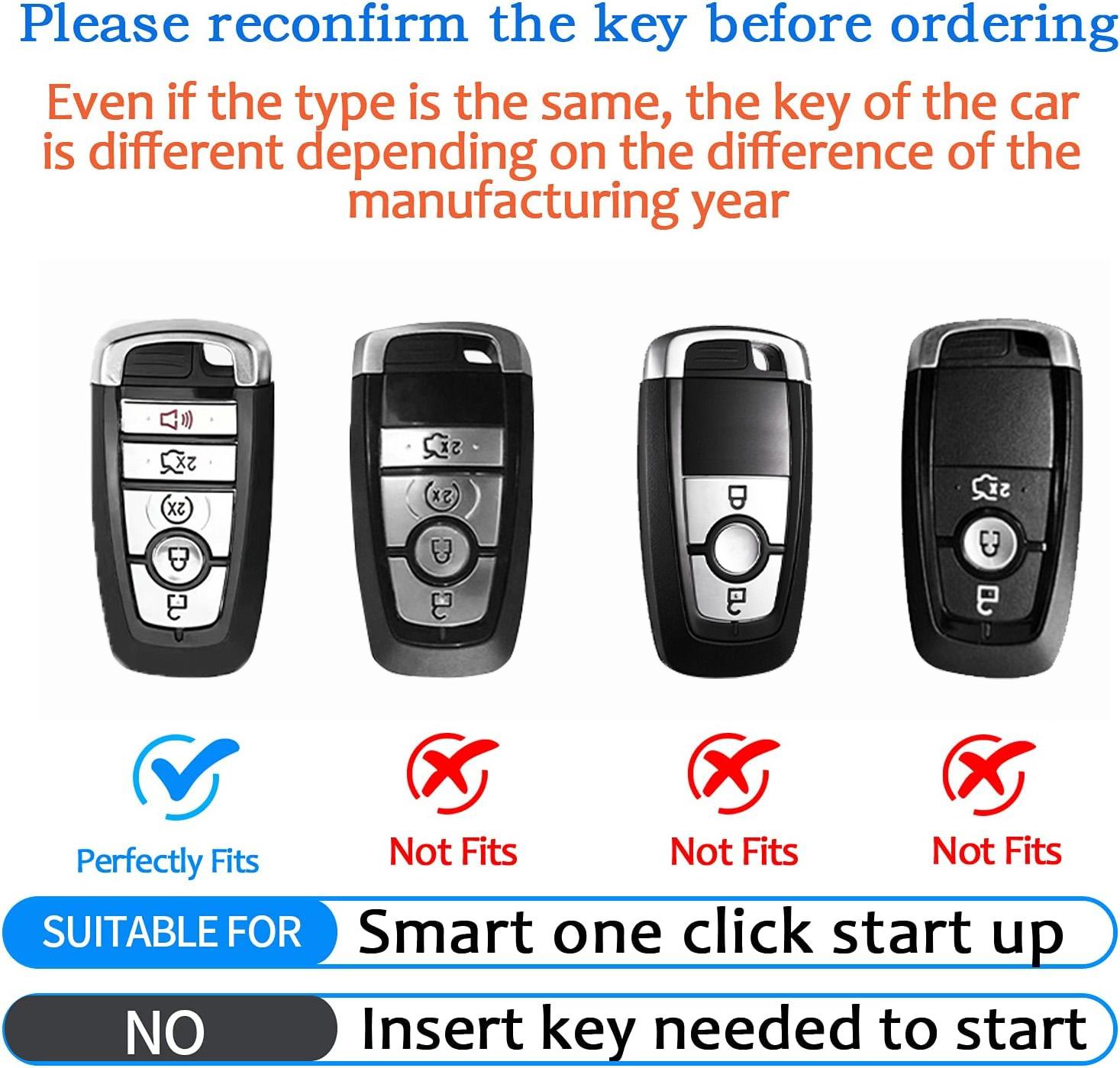 For Ford Key Fob Cover Leather Car 2017-2024 Bronco Escape Mustang Explorer F150 F250 F350 Key Case Protection Accessory Premium