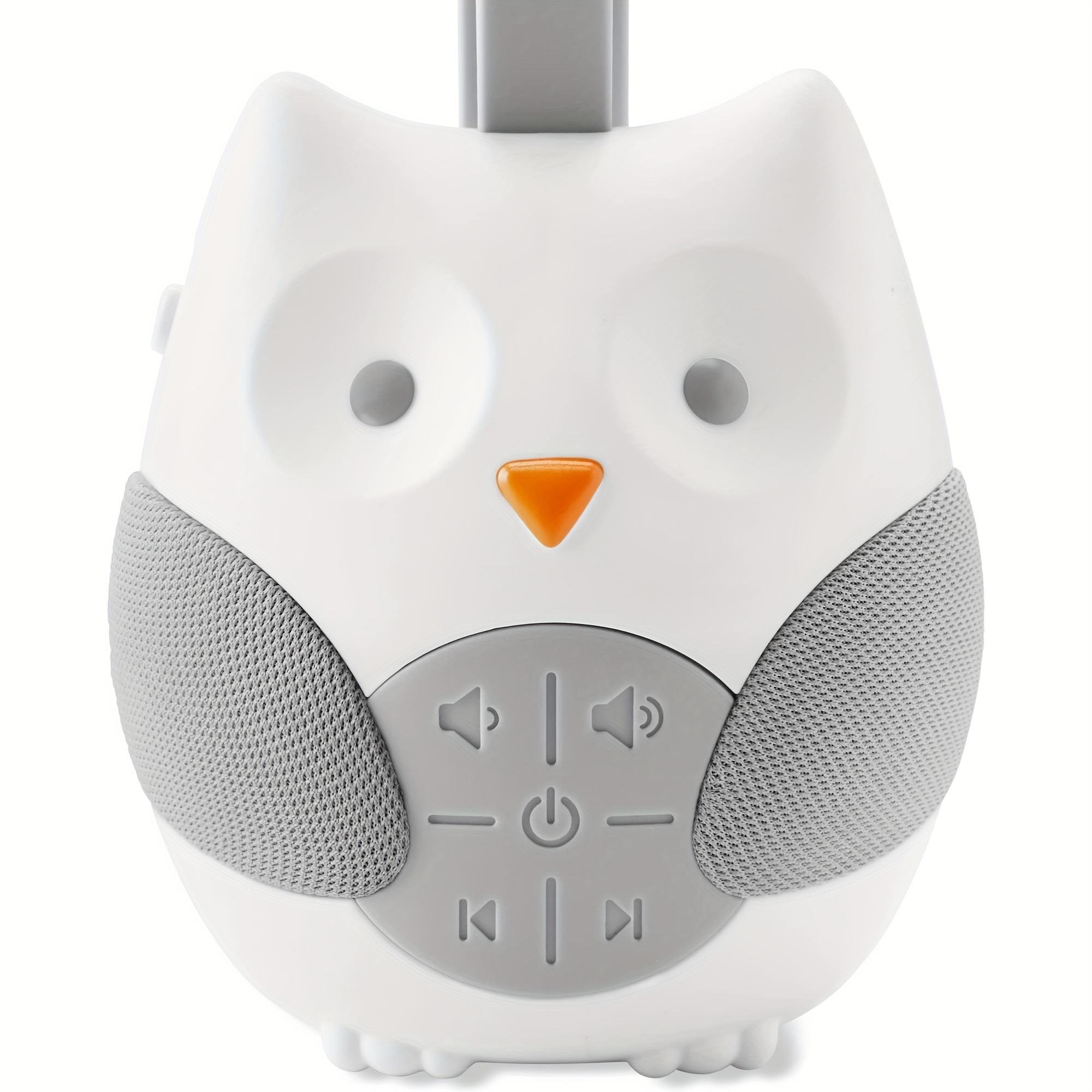 Cute Owl Baby White Noise Machine, Portable Sound Soother with 4 Soothing Sounds & Songs, Adjustable Strap, Auto-Off Timer, Perfect for On-the-Go, Stroller & Crib