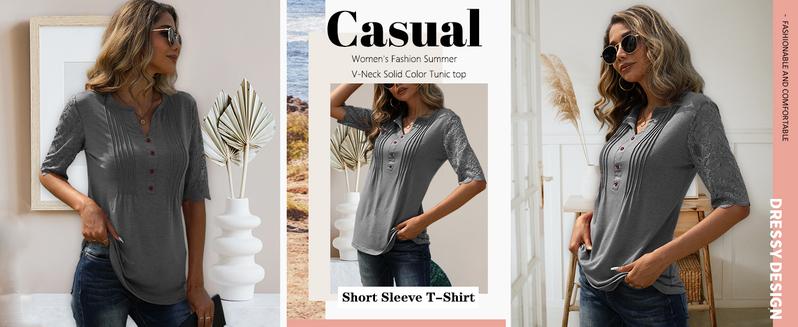 PiePieBuy Womens Button Down Chiffon Blouses Peplum Summer Henley Shirts Dressy Casual Tops Yellow