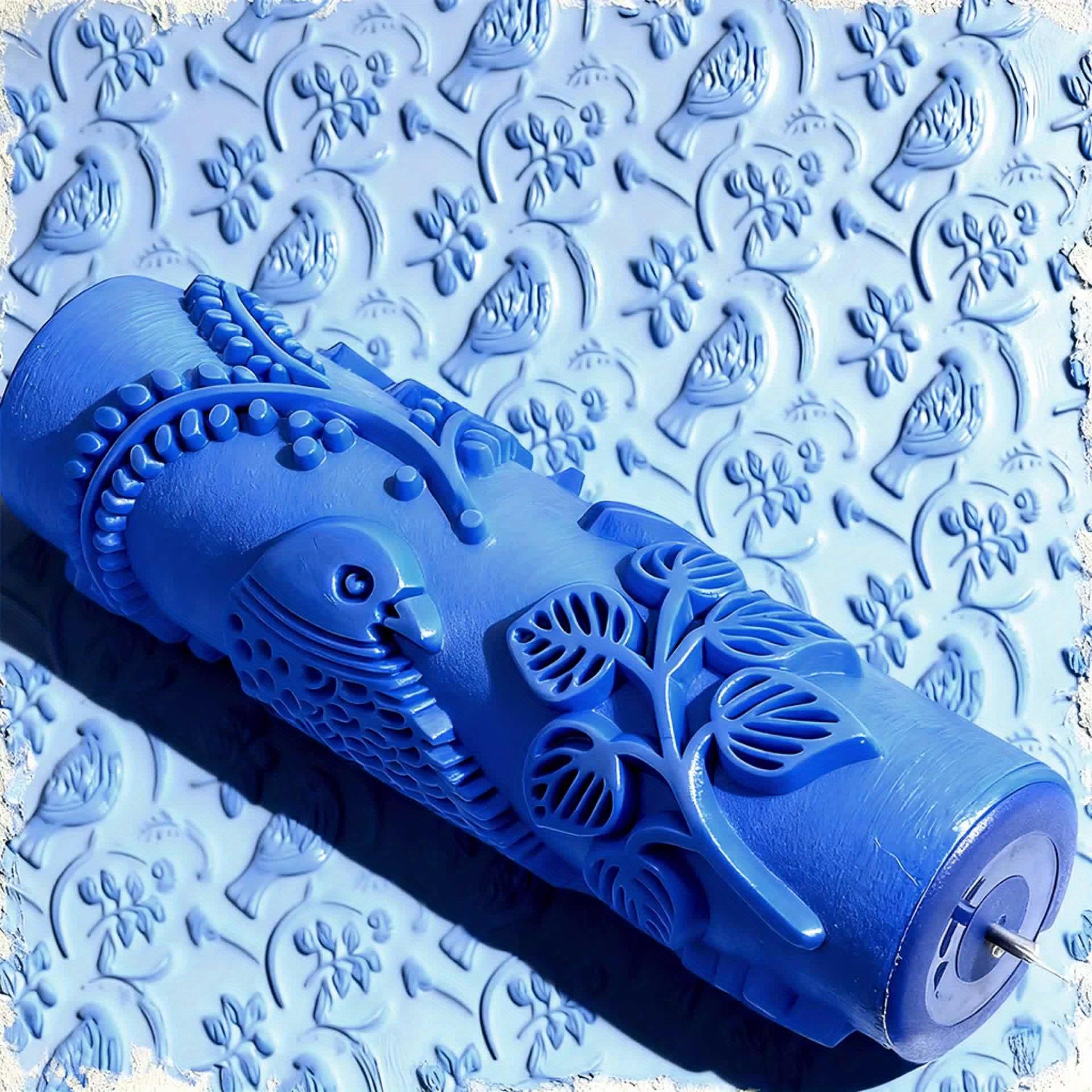 A 175mm patterned textured rubber drum for walls, furniture and ceilings in navy blue, perfect for Thanksgiving and New Year gifts, ideal for polishing and sanding