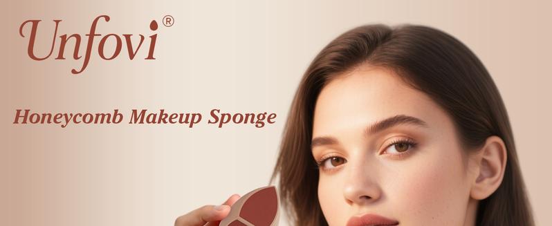 Honeycomb Film Makeup Sponge for Foundation, Reduces Liquid & Cream Waste, Soft and Latex Free, Skip the Pre-Wetting,Designed for Face & Foundation​, 2PCS Beauty Makeup Blender Sponges