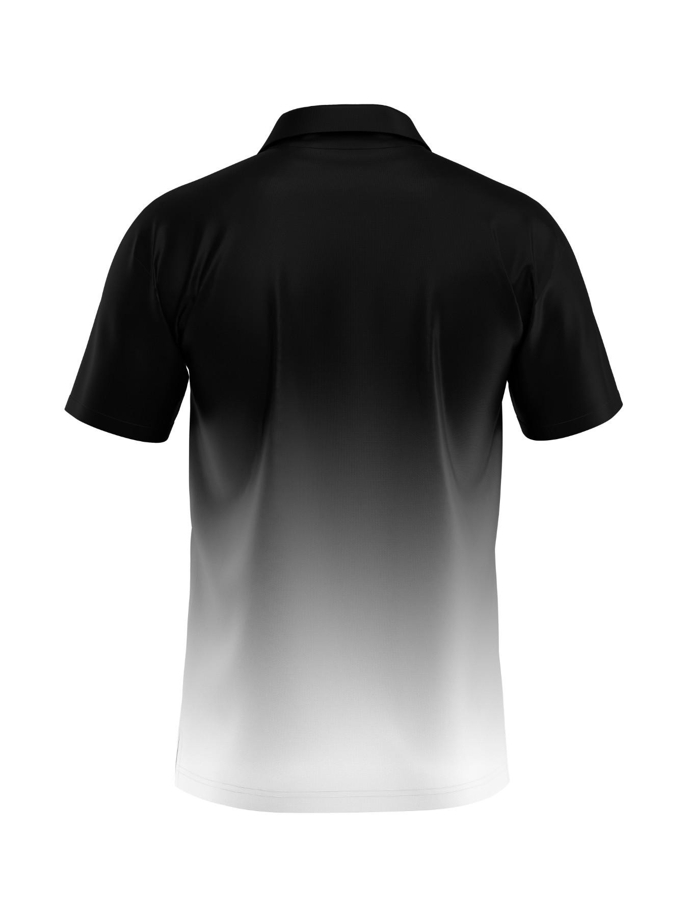 Large Size Men's Summer Gradient Leopard Print Polo Shirt, Stand Collar Slim Fit Casual Sport Short Sleeve Top, Comfortable and Stylish