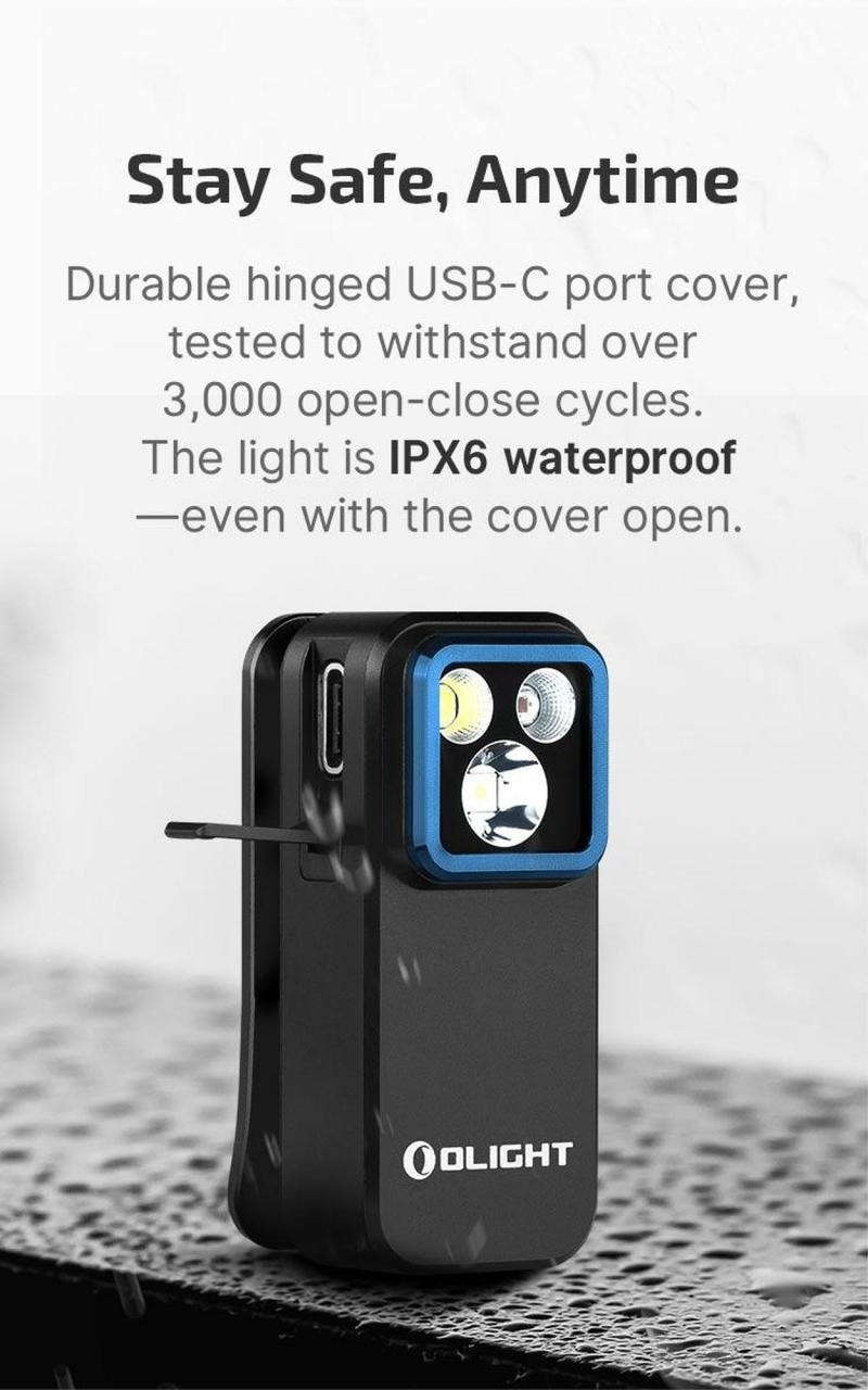 OLIGHT Oclip Pro Rechargeable EDC Flashlight 300 Lumens Dual Light Sources Compact Pocket Clip Light, Convenient Type C Charging, Portable Magnetic for Night Working, Cycling, Emergency, Signaling Tool