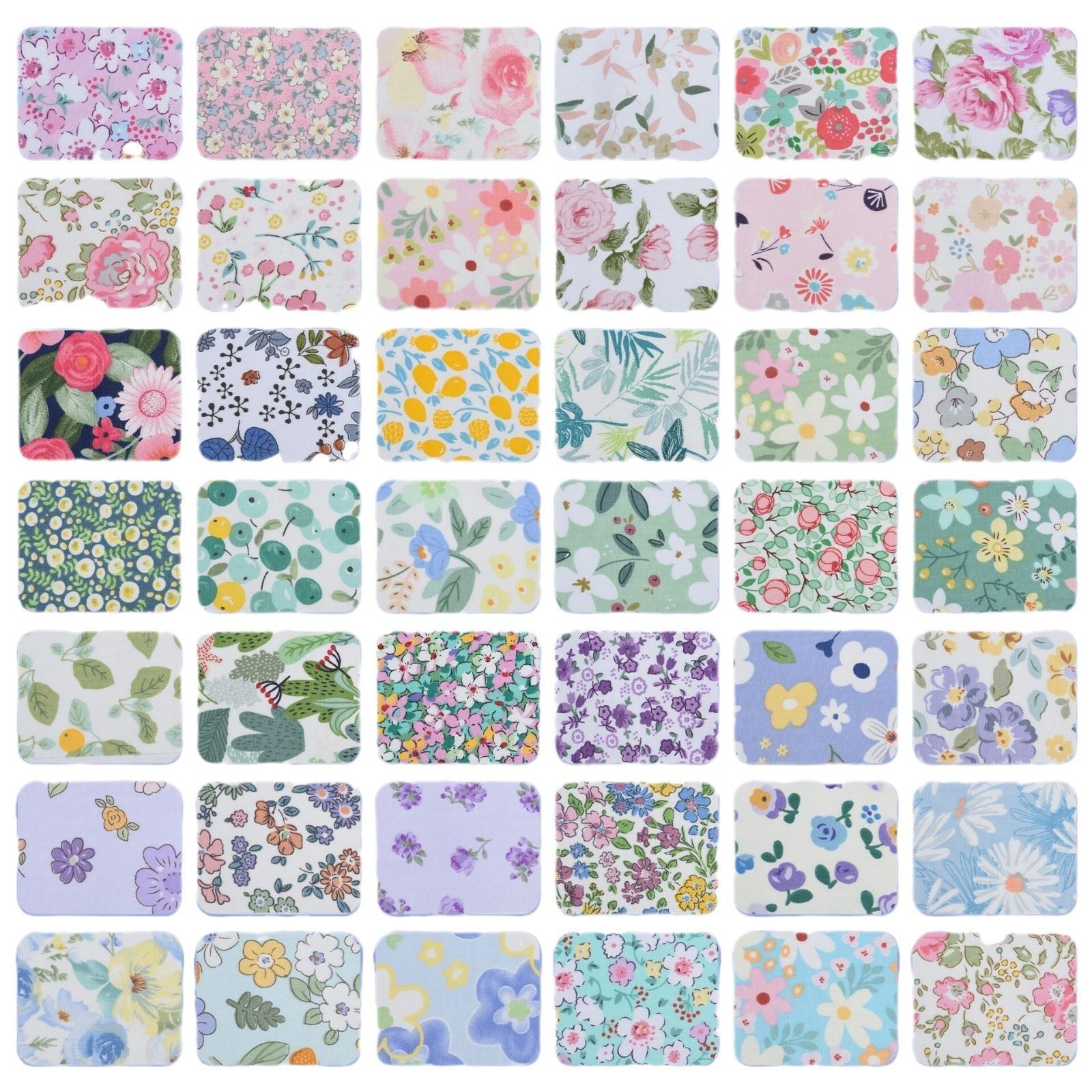 40pcs Floral Fabric Kit, DIY Quilt Making, Pre-Cut Sewing Materials, 6.5cm*50cm, Handmade Craft Supplies, Sewing Tools