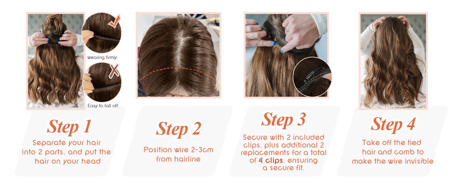 Sunny Wire Invisible Real Human Hair  12-24“ Length Natural Straight Soft and Easy to wear Women luxy hair Festive Gift Ideas#TiktokShopSpringGlowUp