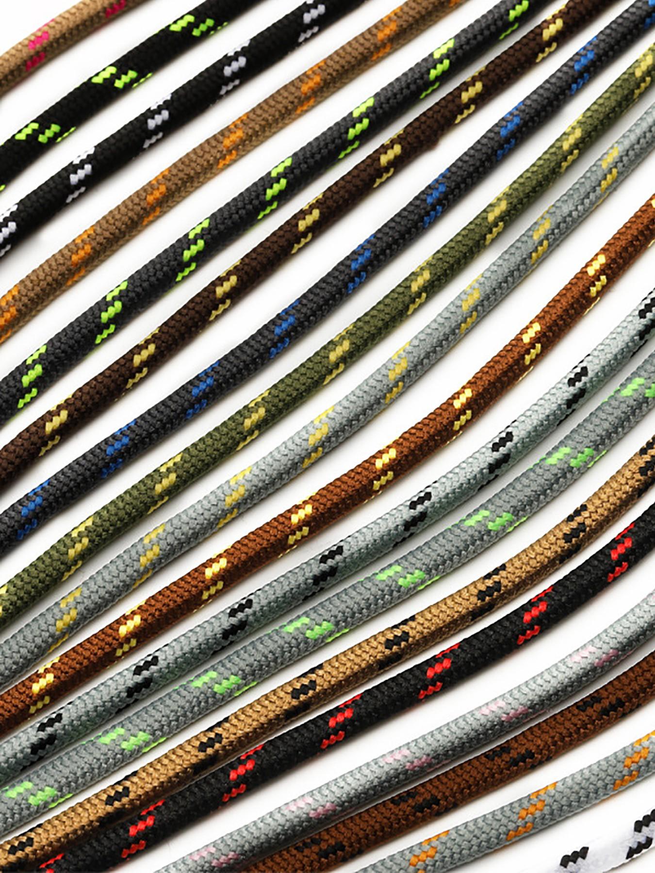 Round Shoelaces [3 Pairs], Heavy-Duty Work Boots Lace-Up Half Round 4mm, Suitable for Industrial Boots