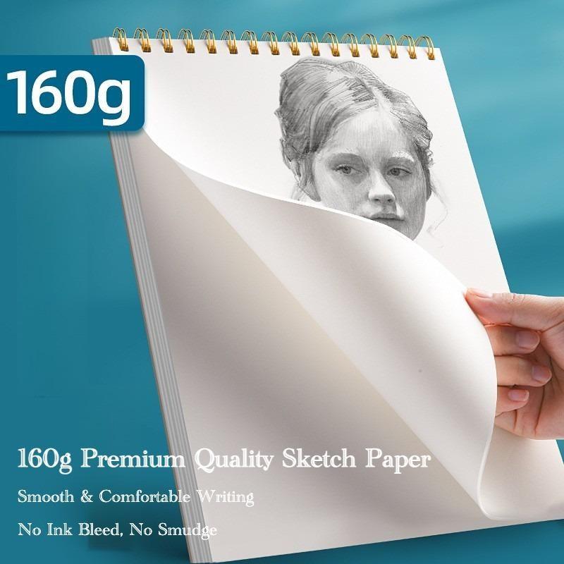 1 Piece Sketchbook, Top Spiral Bound Sketch Board, 1 Pack of 60 Sheets, Acid-Free Art Sketchbook Art Drawing Writing Paper, Suitable for Aduners Artists