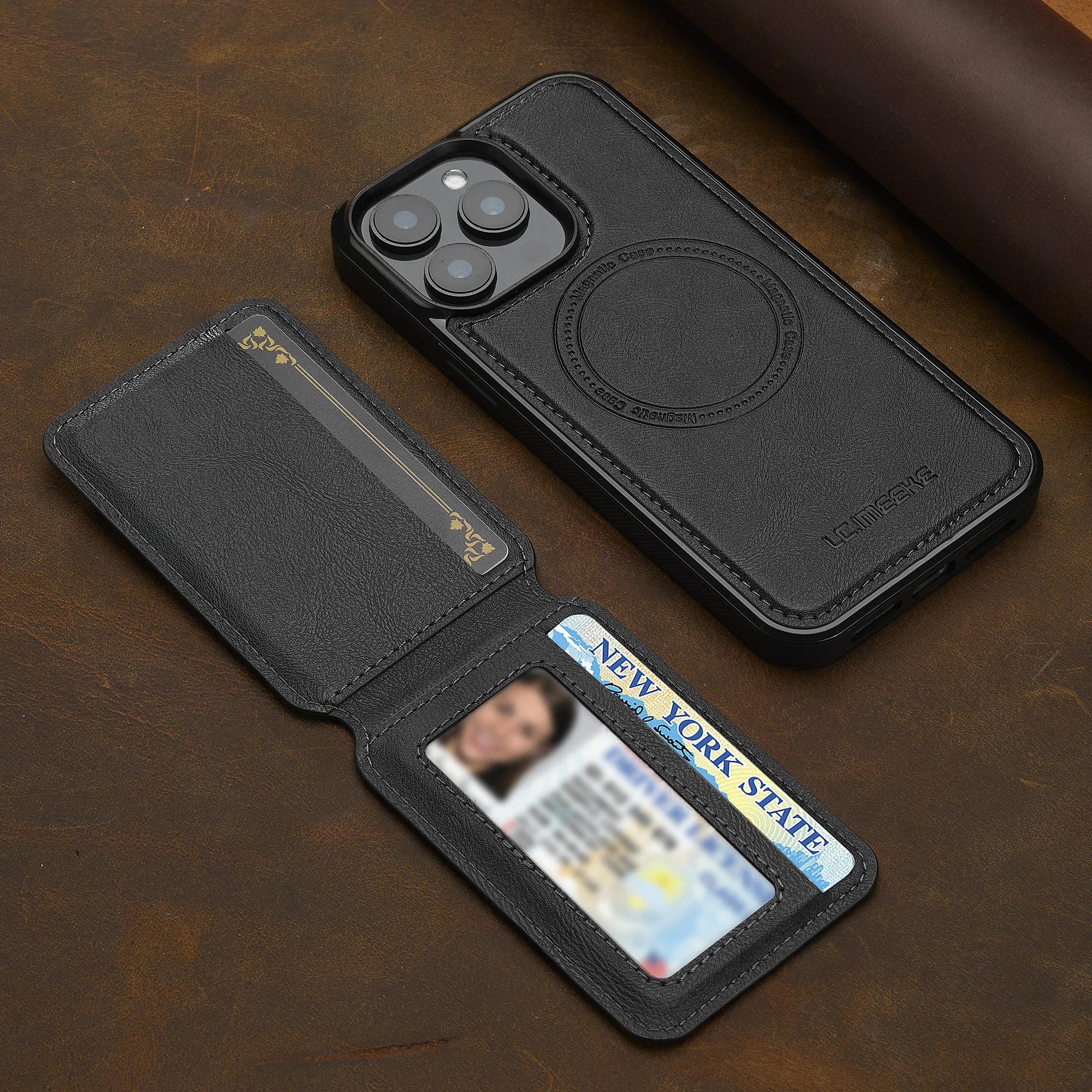 Detachable Magnetic 2 In 1 Leather Case For iPhone 16E 17 1615 14 13 12 11 Pro  Card Pocket Phone Cover
