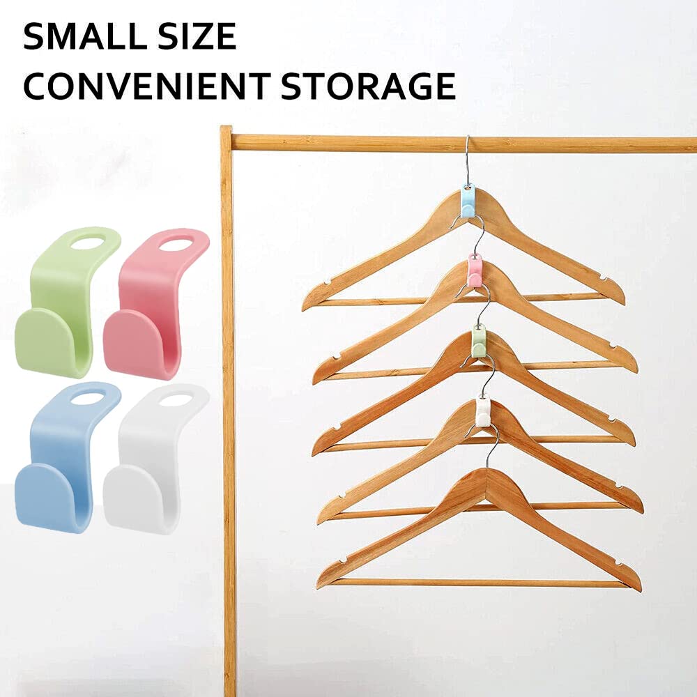 Clothes Hanger Connector Hooks, Plastic Hooks Cascading Hanger Hooks Hanger Extender Clips for Heavy Duty Hangers Space Saving and Clothes Closet Wardrobe Organizer - Blend Color wood drying tools Hanging Wooden