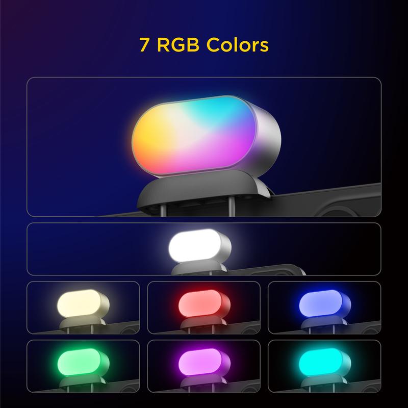 AOCHUAN RGB Magnetic Fill Light for Gimbal, LED Video Light w/3 Brightness and 7 Color Adjustment for Photography, Portable Mini Fill Light w/Long Battery Life for Hohem Zhiyun Feiyu Gimbal Stabilizer