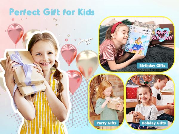 Jar Melo Poke-in 4-in-1 Diamond Painting Kits & Art Magic Princess Craft Kit Stuffers Watercolor DIY Gifts for Girls Handicraft Activities Easter Gifts Embroidery Design Set