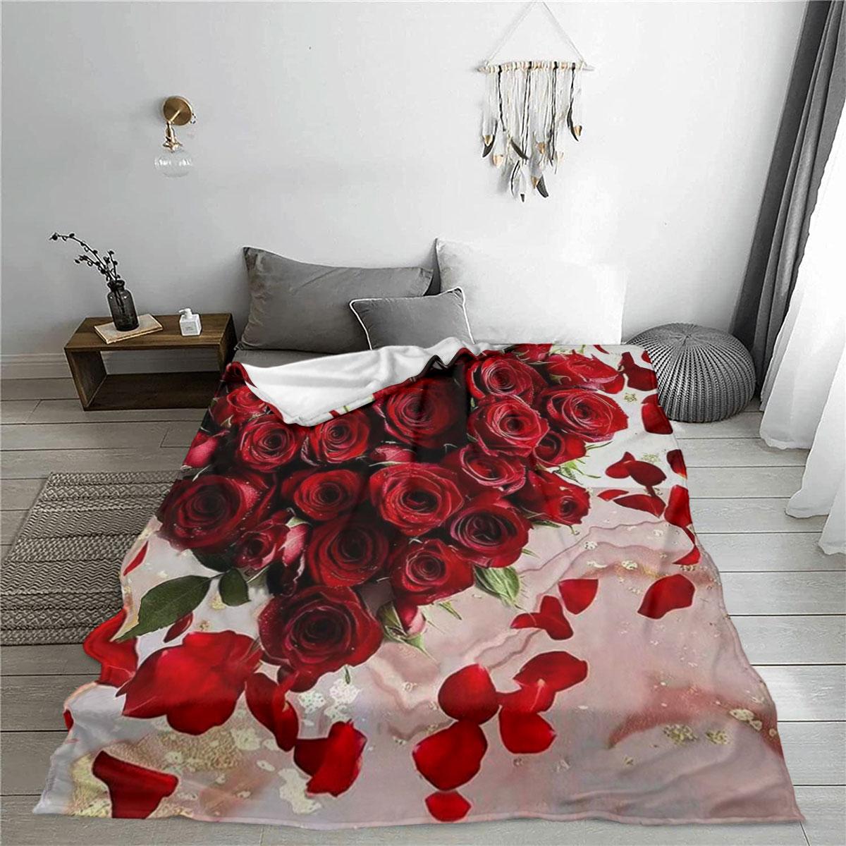 Letter Pattern Flannel Blanket, 1/2 Count Soft Throw Blanket, Air Conditioning Room Blanket, Suitable for Home and Office Warm Nap Blanket, Gift for Lovers