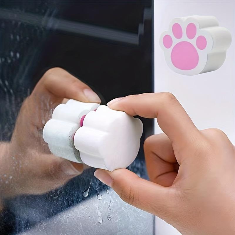 2pcs，Mirror wiping, bathroom glass surface cleaning, watermark removal, faucet cleaning, cat claw cleaning, sponge wiping