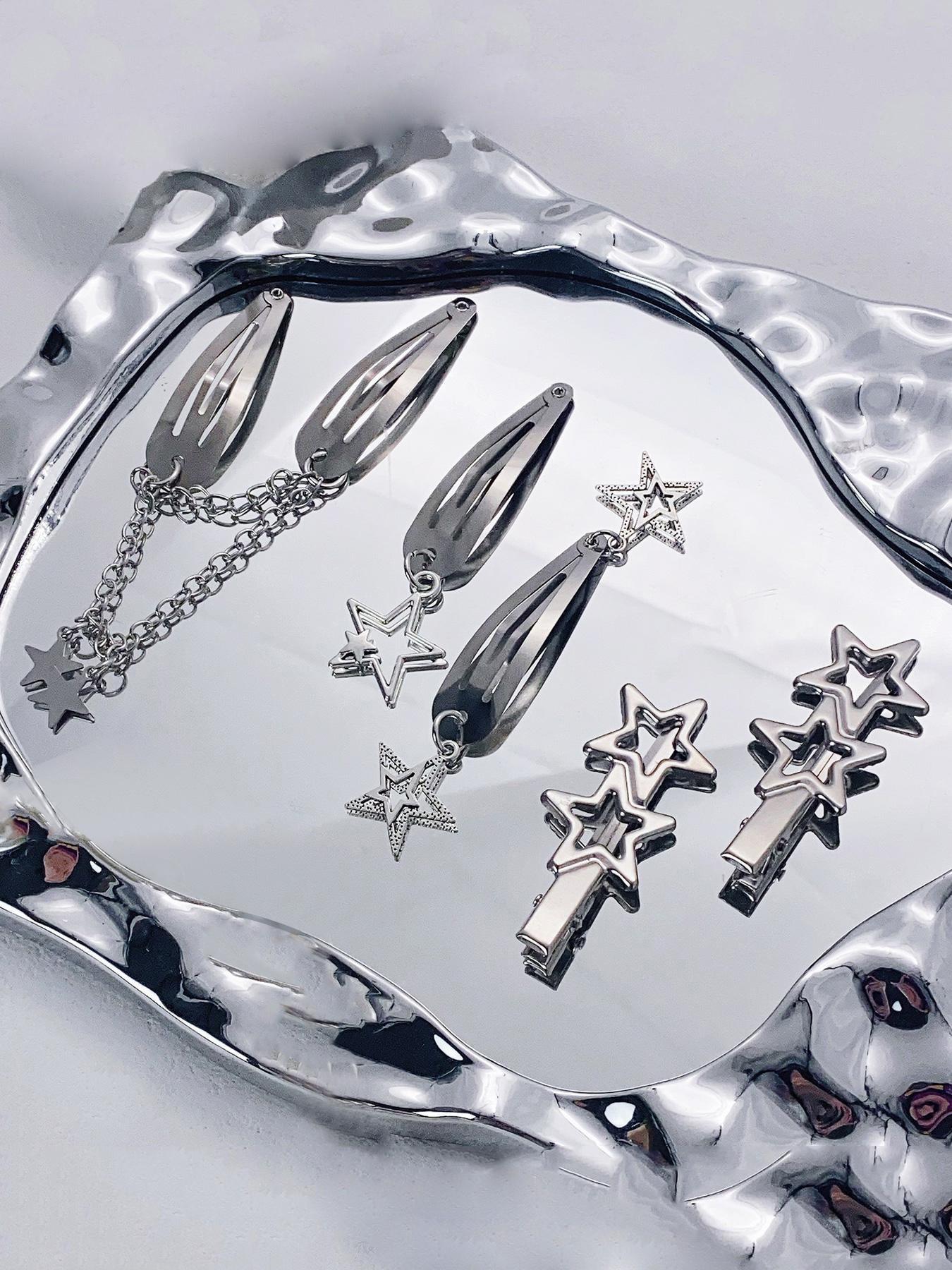 Cute Star Design Hair Clips, Super Cute Clips, Fashionable Hair Accessories for Women & Girls, Y2K Style Hair Clips for Party, Daily Clothing Decor, Birthday Gift