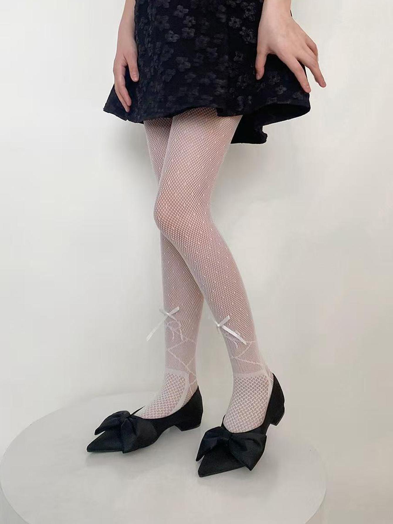 Floral Rhombus Fishnet Leggings, Y2K High Stretch Thin Stockings, Sweet Cool Girl Versatile Stockings, / Optional