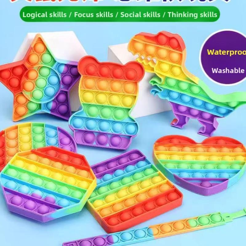 Rainbow Bubble Press Stress Relief Toy, Adult and Child Sensory Toy, Interactive Special Needs Toy, Fun and Relaxing Plaything