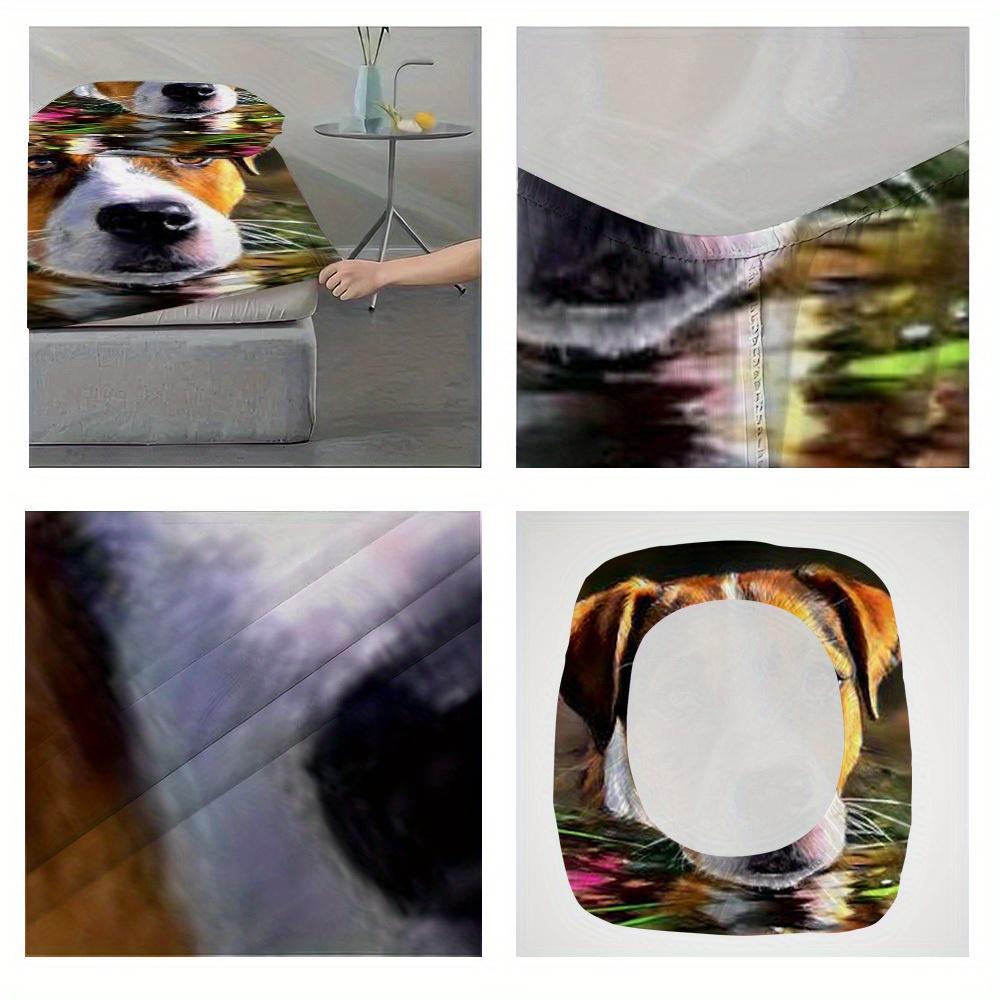 3pcs Fitted Sheet Set: 1 Fitted Sheet + 2 Pillowcases, Pensive Pitbull Pattern, High-End European and American Style Bedding, Soft and Comfortable, Perfect for Bedrooms, Hotels, or Dormitories