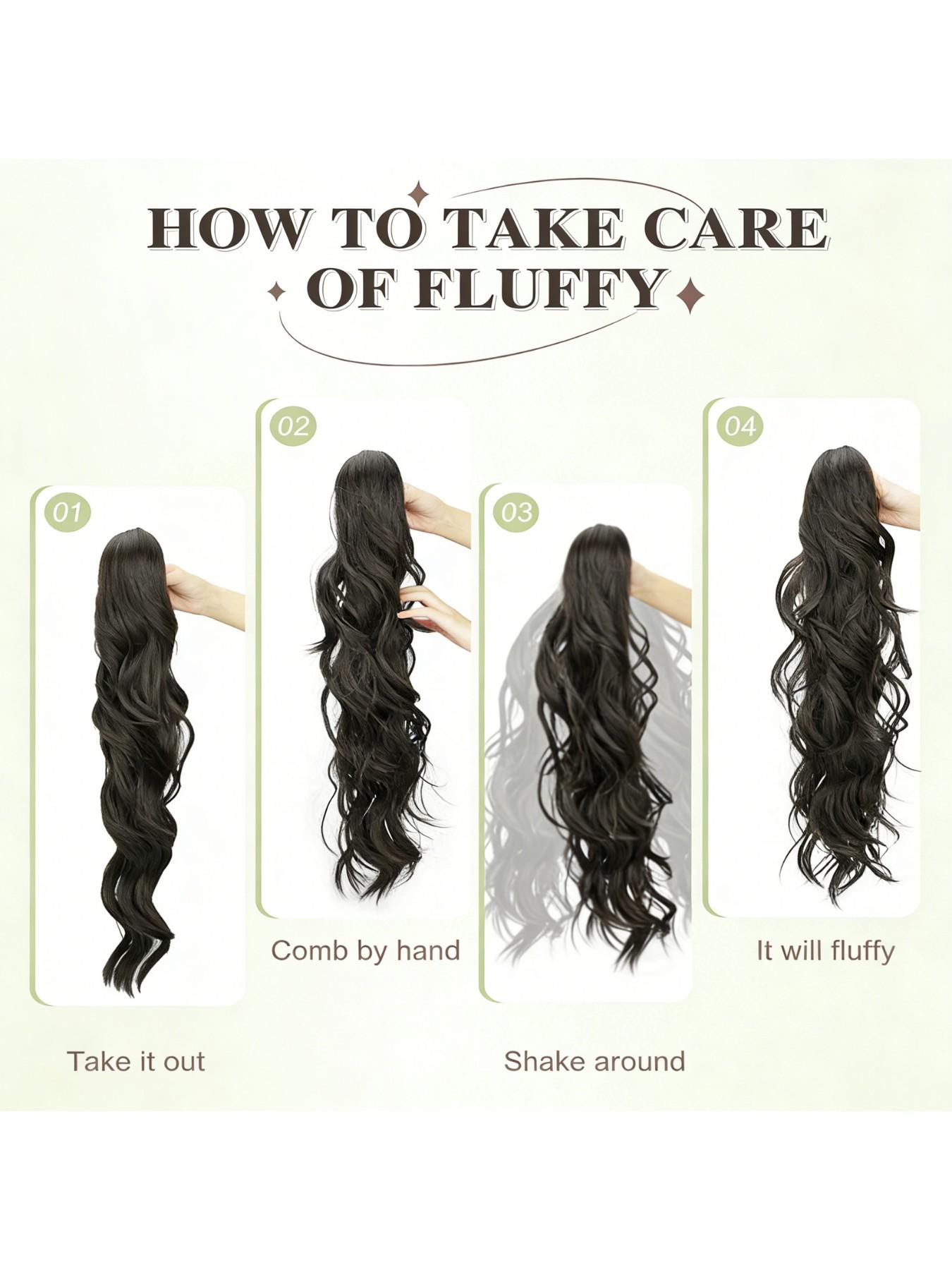 30-Inch Extra Long Wavy Hair Clip-In Tail, Synthetic Hair Extension for Women, Daily Wear, All Seasons, Perfect for Everyday Style